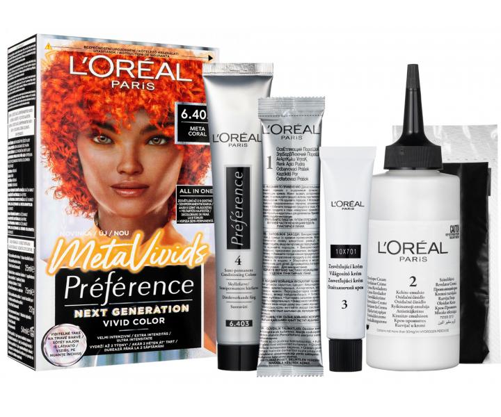 Zesvětlovač a barva na vlasy Loréal Paris Préférence Meta Vivids - 6.403 meta coral - intenzivní měděná