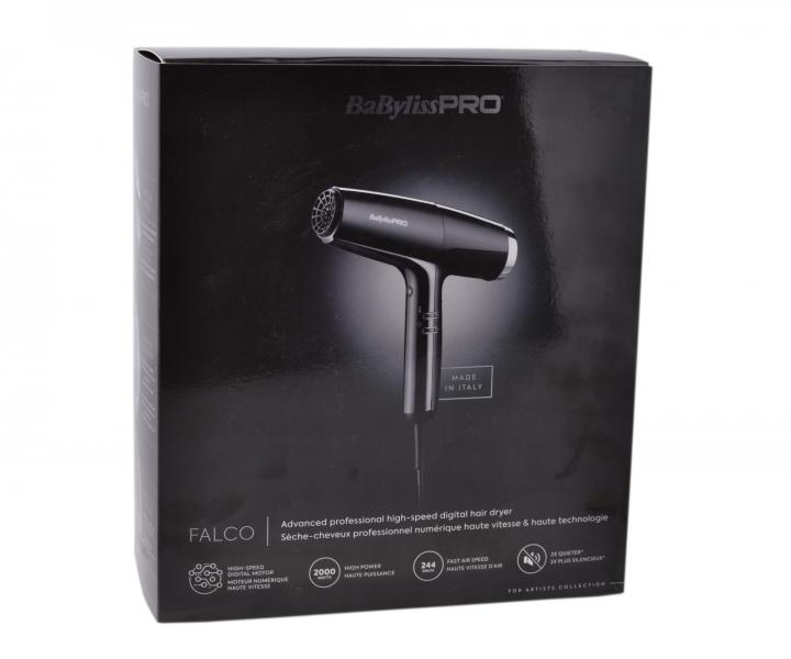 Profesionální fén na vlasy BaByliss Pro Falco BAB8550BE Silver - 2000 W, černo-stříbrný