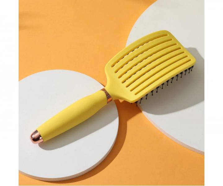 Kart�� na roz�es�v�n� a fouk�n� vlas� s kan��mi a nylonov�mi �t�tinami Sister Young Ovia Hair Brush - �lut�