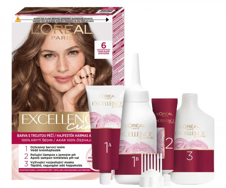 Permanentn� barva Lor�al Excellence Creme - 6 tmav� blond