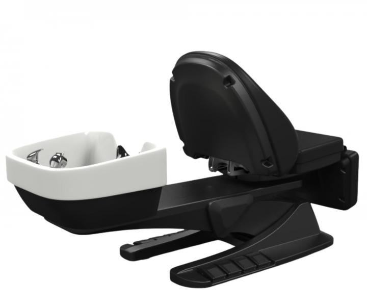 Luxusn� kade�nick� elektricky polohovateln� myc� box SilverFox 6001 - �ern�, b�l� umyvadlo