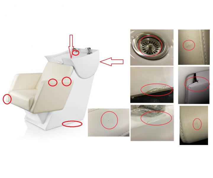 Mycí box Detail Comfort, smetanový (54) - II. jakost, kaz na korpusu a umyvadle, oděrky koženky