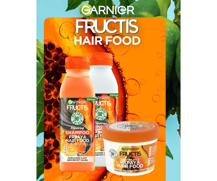 Regenerační maska pro poškozené vlasy Garnier Fructis Papaya Hair Food 3 Usages Mask - 400 ml
