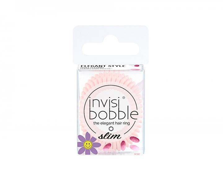 Tenká spirálová gumička do vlasů Invisibobble Slim Retro Dreamin' Cuter Than You Pink - růžová, 3 ks