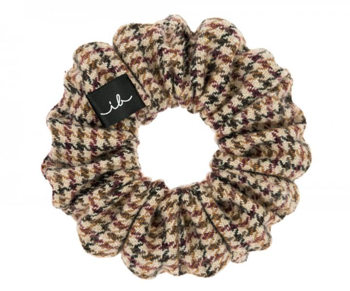 Ozdobná spirálová gumička Invisibobble Sprunchie Original Aprés-Ski Jacquard - vzorovaná hnědá