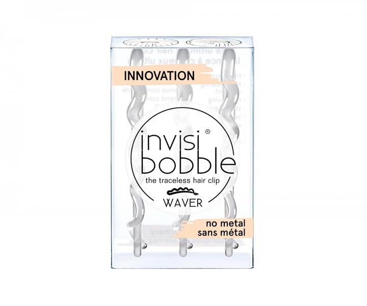 Spirálová sponka do vlasů Invisibobble Waver Crystal Clear - 5,5 cm, čirá, 3 ks