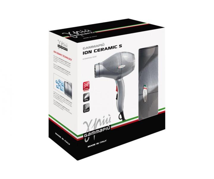 Fén na vlasy Gamma Piú Ion Ceramic S - 2300 W, stříbrný