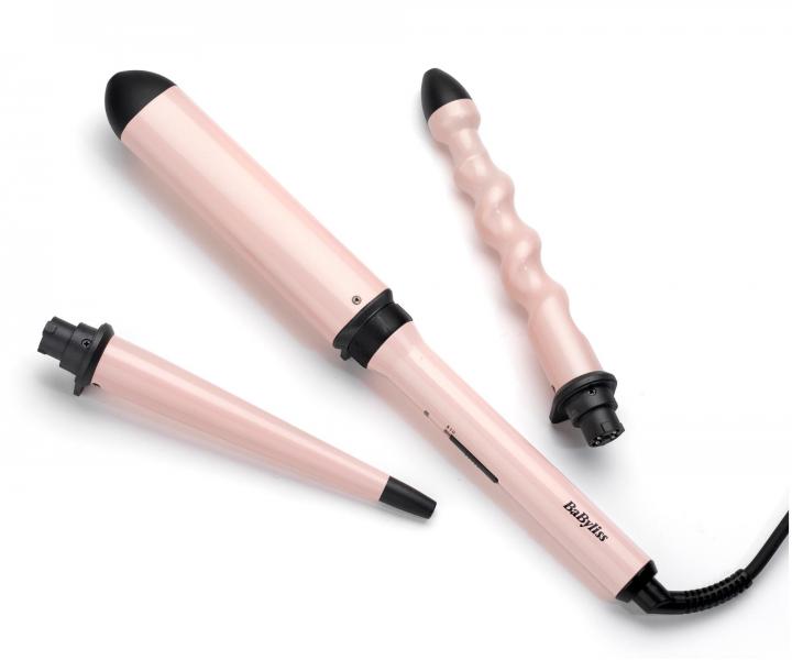 Multifunkční kulma na vlasy Babyliss Curl and Wave Trio Styler - růžová