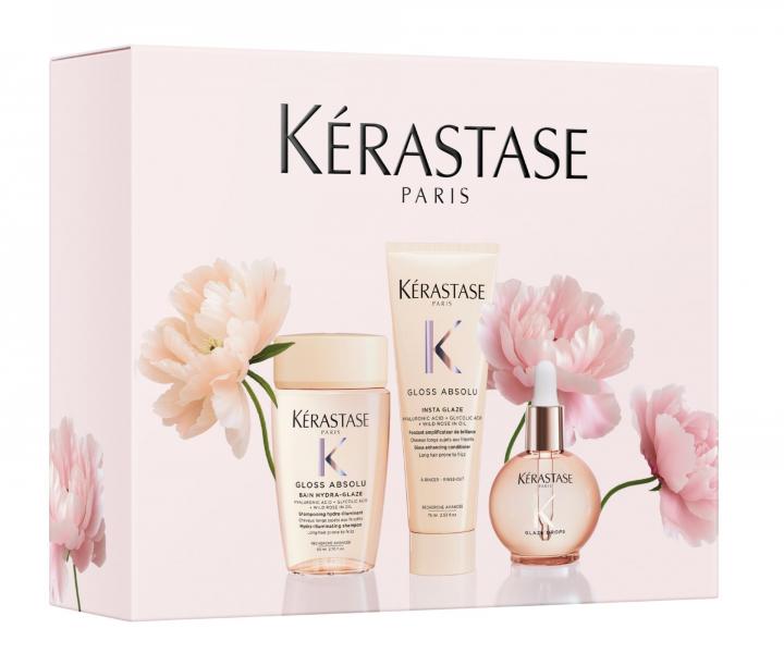 D�rkov� sada s olejem pro hydrataci a lesk vlas� se sklonem ke krepat�n� K�rastase Gloss Absolu Set