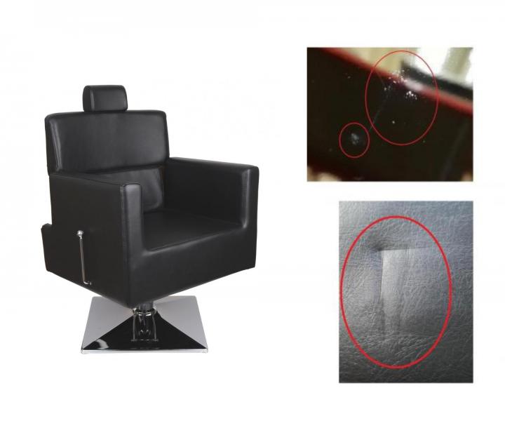 Kade�nick� barber k�eslo Detail Larry - �ern� (68) - II. jakost, vada ko�enky, od�rky na podstavci