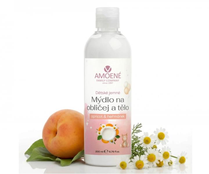 Jemn� d�tsk� m�dlo na obli�ej a t�lo Amoen� Apricot - meru�ka a he�m�nek, 200 ml