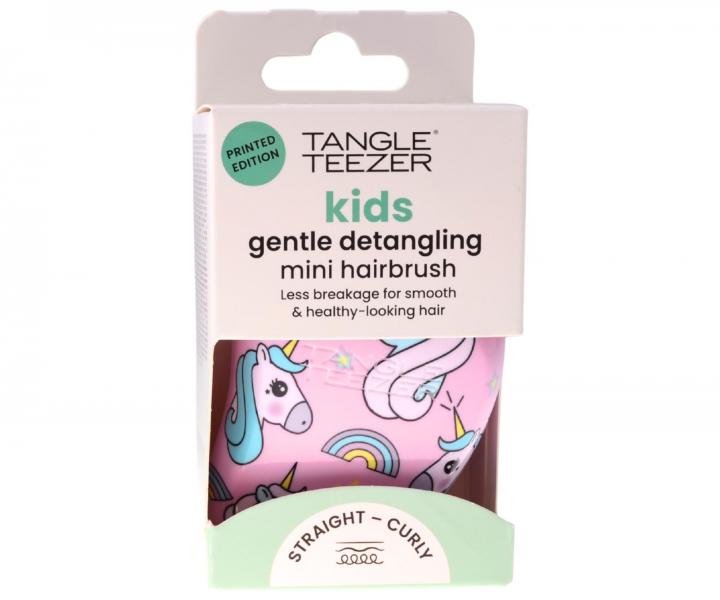 Kartáč na rozčesávání vlasů Tangle Teezer Original Mini Unicorn Magic - fialový s jednorožci