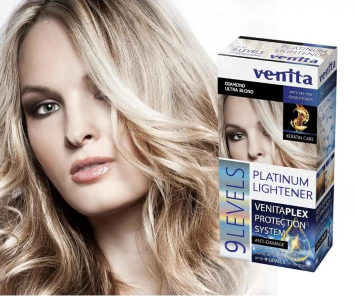 Platinov� zesv�tlova� vlas� o 9 t�n� Venita Platinum Lightener 9 Levels Diamond Ultra Blond