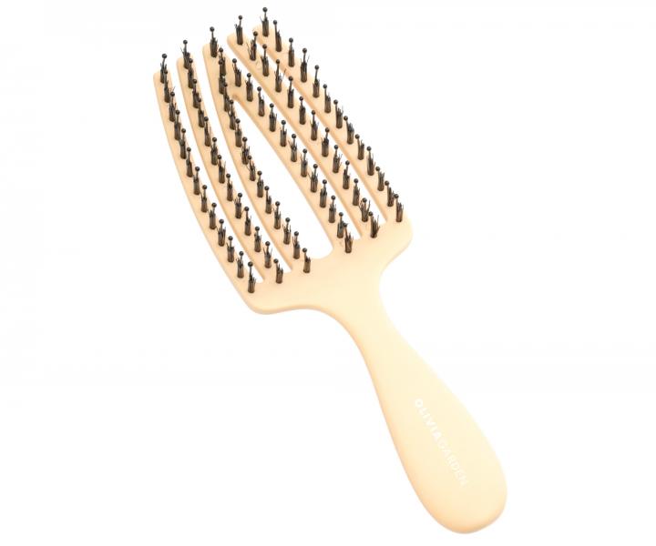 Dětský kartáč na vlasy Olivia Garden Fingerbrush Kids - pastelově žlutý