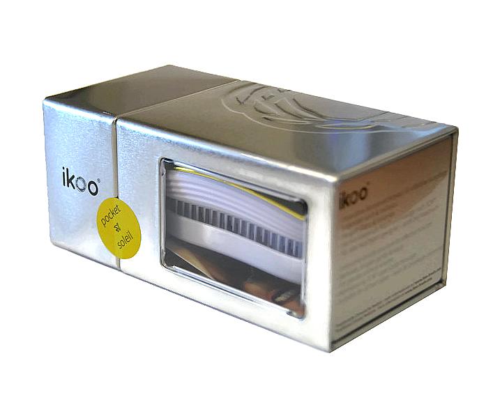 Cestovní kartáč na vlasy Ikoo Pocket Metallic Soleil - bílo-zlatý