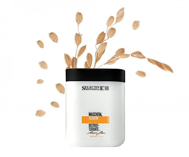 Rekonstrukční maska pro lámavé a poškozené vlasy Selective Professional Artistic Flair Maschera Keratin - 1000 ml