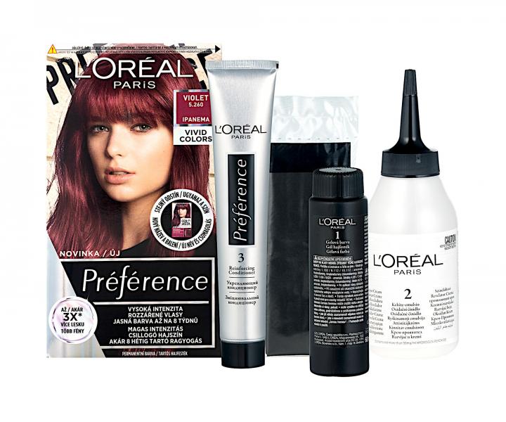 Permanentní barva na vlasy Loréal Préférence 5.260 Violet - fialová