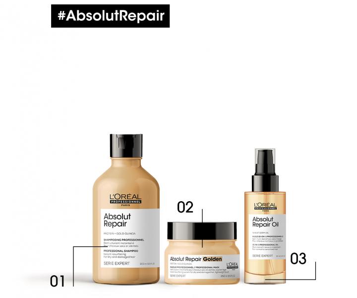 Maska pro pokozen vlasy Loral Professionnel Serie Expert Absolut Repair Golden - 250 ml