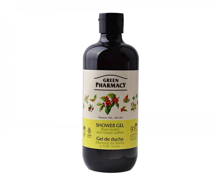 Sprchový gel Green Pharmacy - bambucké máslo a zelená káva - 500 ml