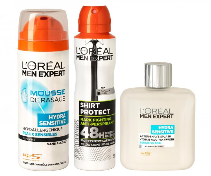 Sada pro muže Loréal Paris  - holící pěna 200 ml + antiperspirant 150 ml + voda po holení 100 ml