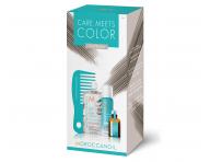 Sada pro oživení vlasů Moroccanoil Care Meets Color Platinum - hřeben, maska, suchý šampon, olej