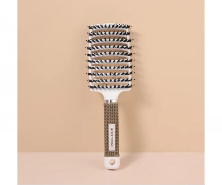Kart�� na roz�es�v�n� a fouk�n� vlas� s kan��mi a nylonov�mi �t�tinami Sister Young Zoco Hair Brush - b�l�