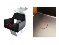 Kadeřnický mycí box Detail Luxor - hladké černé křeslo (77) - II. jakost - pokrčená koženka
