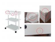 Kosmetick� stolek na kole�k�ch Weelko FACILE + - 2 police, b�l�, II. jakost - otlu�en� deska, r�hy na z�suvce