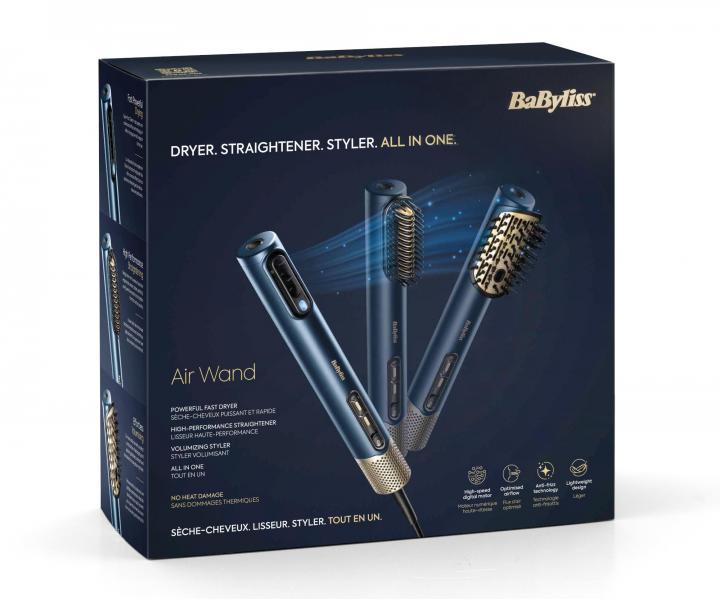 Multifunkční horkovzdušný kartáč na vlasy BaByliss Air Wand 3in1 AS6550E - 1600 W, tmavě modrý