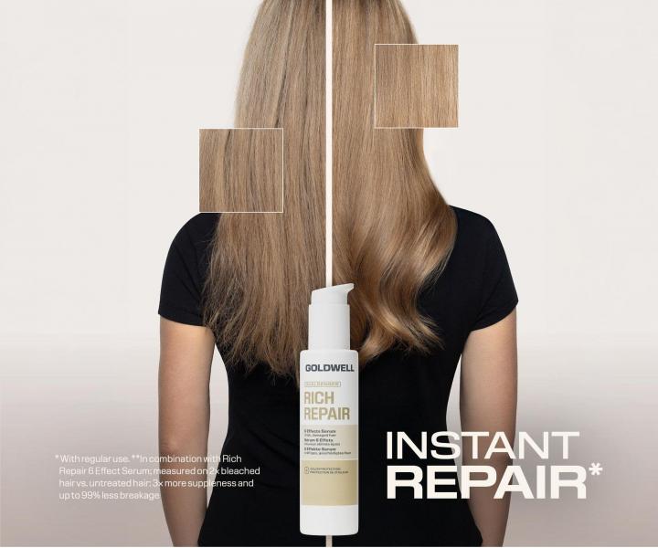Bezoplachov� regenera�n� s�rum pro such� a po�kozen� vlasy Goldwell Dualsenses Rich Repair 6 Effects Serum - 100 ml