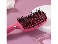Kart�� na roz�es�v�n� a fouk�n� vlas� s kan��mi a nylonov�mi �t�tinami Sister Young Ovia Hair Brush - tmav� r��ov�