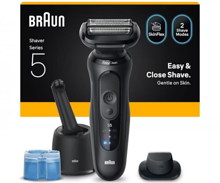 Planetov holic strojek s nabjec a istic stanic Braun Series 5 52-N7200cc - ern