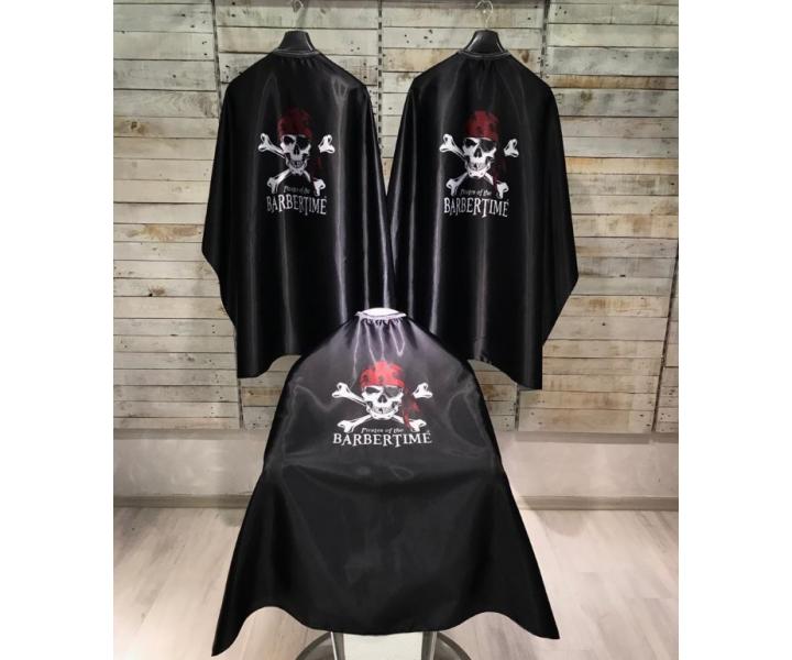 Pánská pláštěnka na stříhání vlasů a vousů Pirates of the Barbertime Crystal Barber Cape - černá
