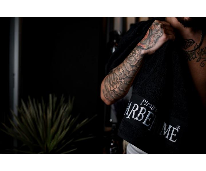 Bavlněný ručník Pirates of the Barbertime Towel With Barbertime Logo 50 x 90 cm - černý