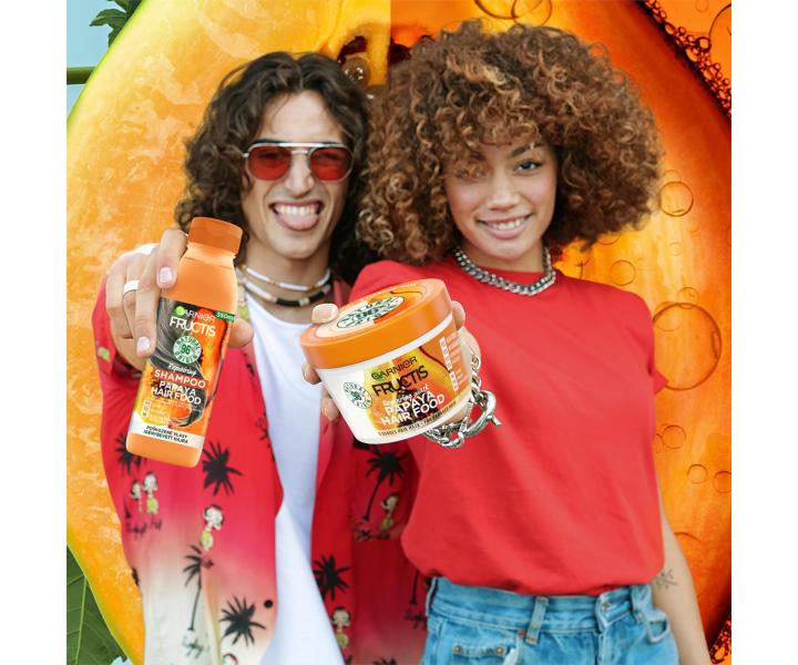 Regenerační maska pro poškozené vlasy Garnier Fructis Papaya Hair Food 3 Usages Mask - 400 ml