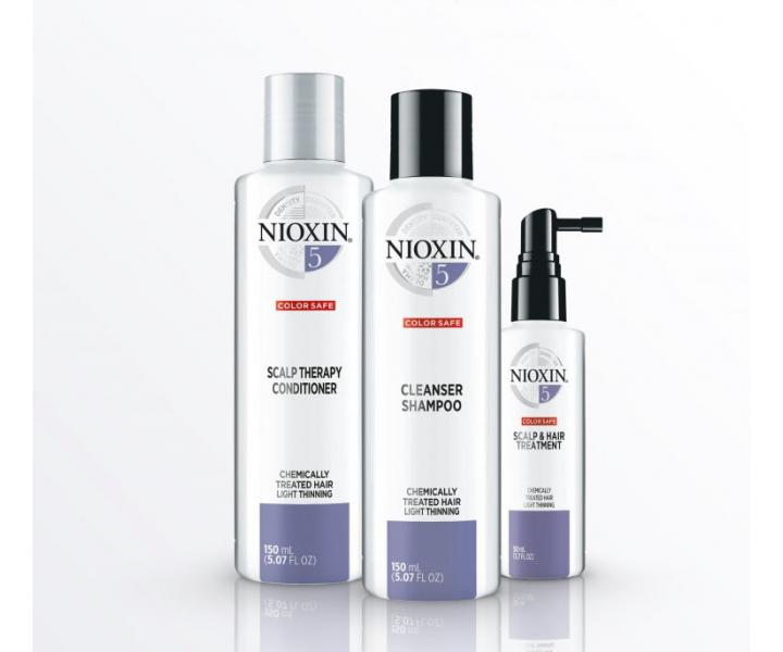 Sada pro mírně řídnoucí chemicky ošetřené vlasy Nioxin System 5 Trial Kit No.5