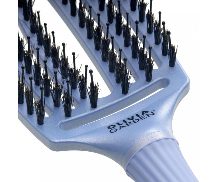 Kartáč Olivia Garden Fingerbrush Combo Medium - perleťově modrý