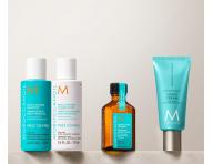 Cestovn� sada pro uhlazen� krepat�ch vlas� Moroccanoil Greetings From Frizz Control + kr�m na ruce a ta�ti�ka zdarma