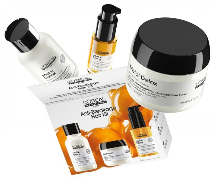 Cestovn� sada pro barven� a po�kozen� vlasy Lor�al Professionnel Serie Expert Metal Detox Mini Trio Kit