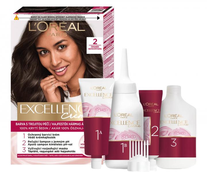 Permanentn� barva Lor�al Excellence Creme - 2 �ernohn�d�