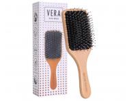 Ploch� d�ev�n� kart�� na vlasy s kan��mi a nylonov�mi �t�tinami Sister Young Vera Hair Brush - 24,3 x 8 cm