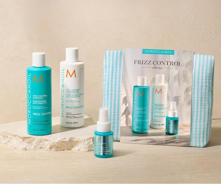 D�rkov� sada pro uhlazen� krepat�ch vlas� Moroccanoil Frizz Control Collection + sprej pro uhlazen� a ta�ti�ka zdarma
