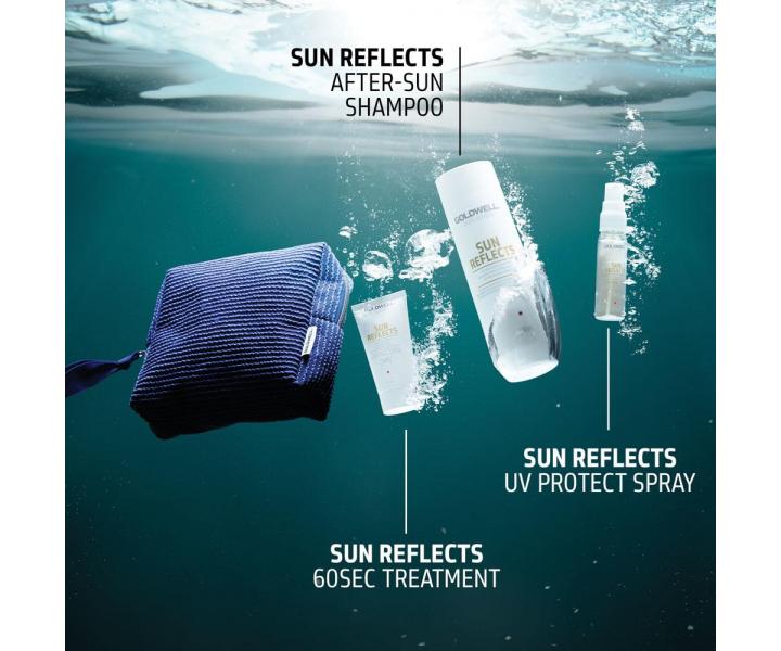 Cestovní sada pro vlasy vystavené slunci Goldwell Dualsenses Sun Reflects Travel Set + kosmetická taštička zdarma