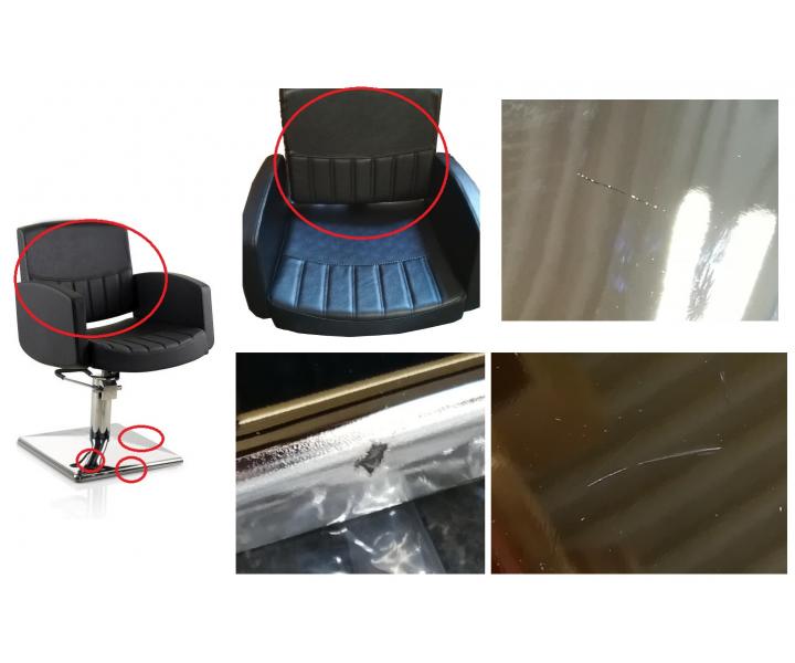 Kadeřnické křeslo Detail Fast - černé - II. jakost - křivá opěrka zad, oděrky na podstavci
