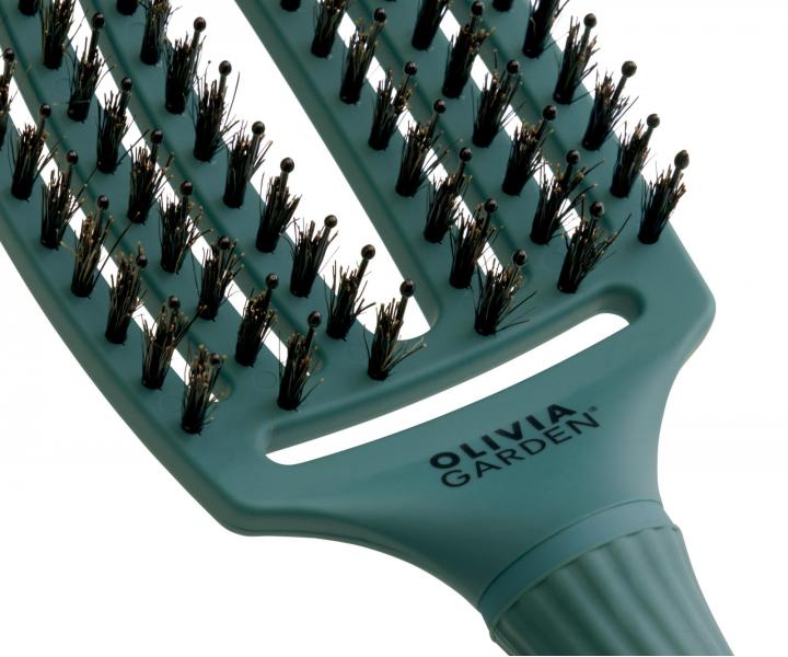 Kartáč Olivia Garden Fingerbrush Combo Medium - tmavě zelený