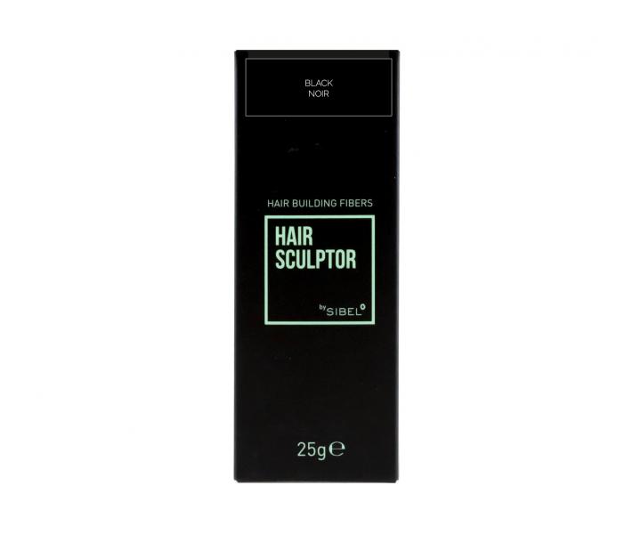 Pudr pro zakrytí řídnoucích vlasů plnitelný Sibel Hair Building Fibers - černá, 25g